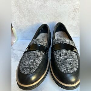 Clarks Black and Tweed Women's Loafers